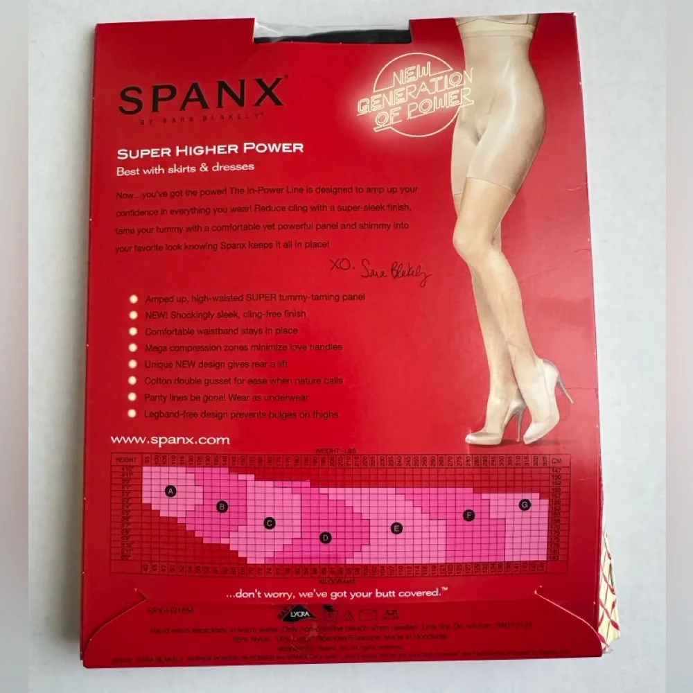 Spanx Super Higher Power High-Waist Mid-Thigh Shaper Black Size D NWT